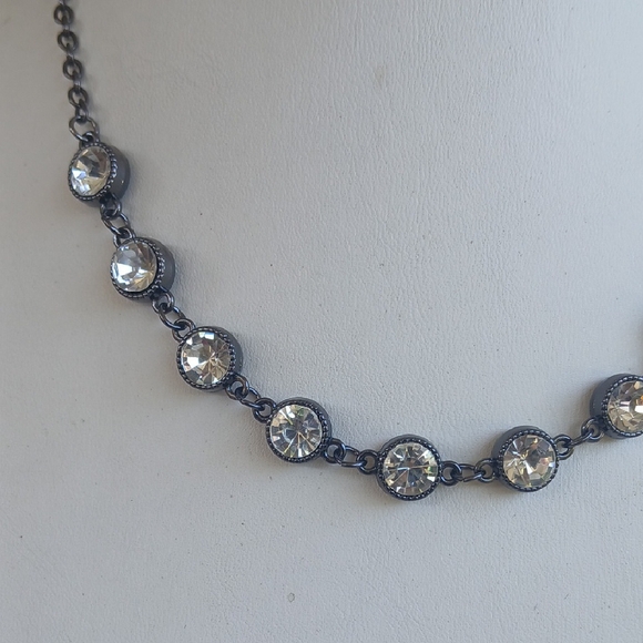 Paparazzi Gunmetal Crystal Station Necklace - Picture 5 of 9